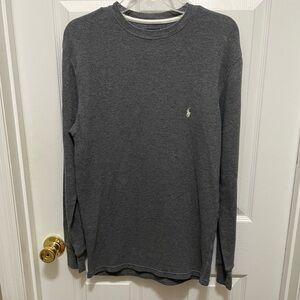 Men's Polo Ralph Lauren Gray Long Sleeve Shirt Size Medium